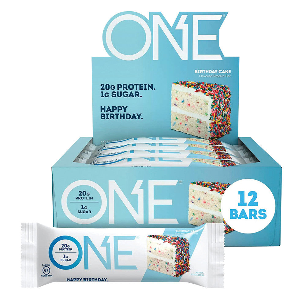 One Bar Birthday Cake Protein Bars - 12 Count – CandyDirect.com