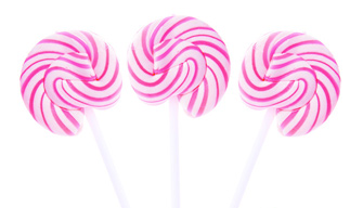 Squiggly Pops Pink & White Lollipops - 48ct