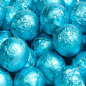 Caribbean Blue Milk Chocolate Balls - Foil 10lb