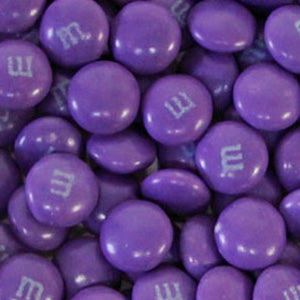 purple bag of m&ms