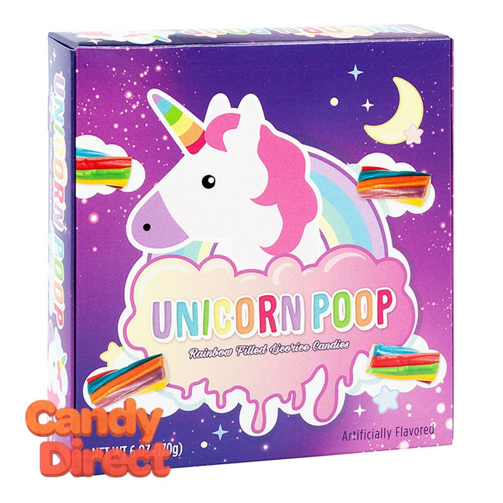 Amusemints Unicorn Poop Rainbow Licorice Twisters 6oz Box 18ct