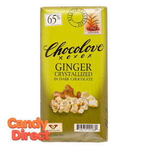 Chocolove Crystallized Ginger In Dark Chocolate 3.2oz Bar - 12ct