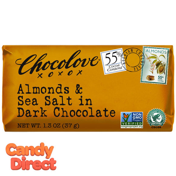 Chocolove Dark Chocolate Almond and Sea Salt Mini Bars - 12ct