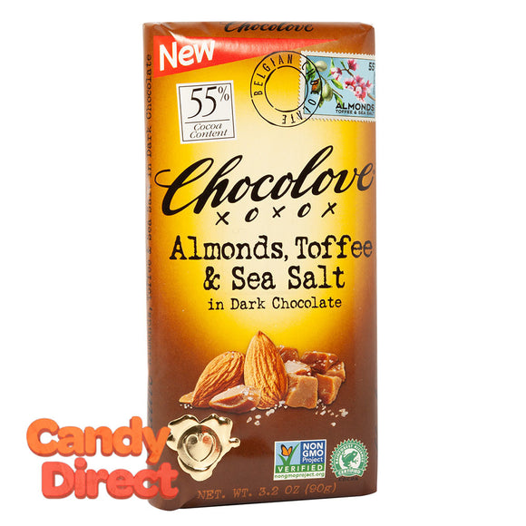 Chocolove Dark Chocolate Almond Toffee And Sea Salt 3.2oz - 12ct