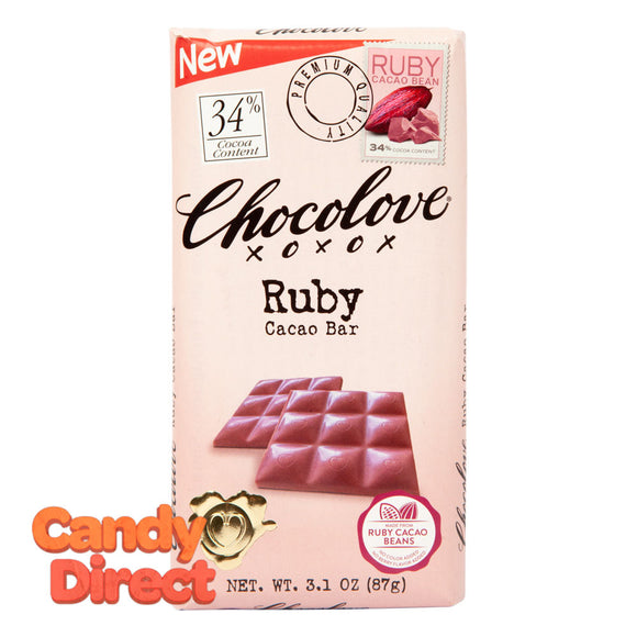 Chocolove Ruby Cacao Bean Bar 3.1oz - 12ct