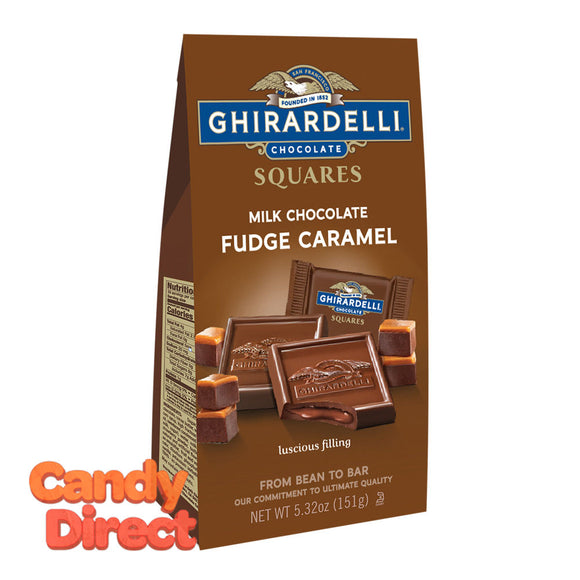 Ghirardelli Fudge Caramel Filled Squares Milk Chocolate 5.3oz Bag - 6ct