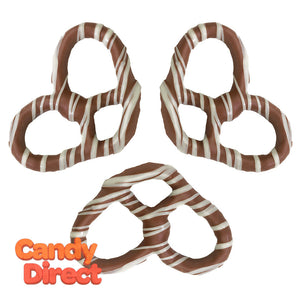 Giambri's White Stripes Covered Pretzel Milk Chocolate - 3lbs