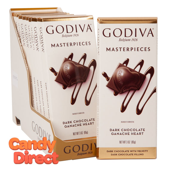 Godiva Masterpieces Dark Chocolate Ganache Heart 3oz Tablet Bar - 10ct