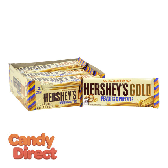 Hershey's Peanuts And Pretzels Gold 1.4oz Bar - 24ct
