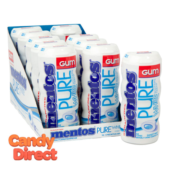 Mentos Sugar Free Pure White Sweet Mint Gum 1.06oz - 10ct