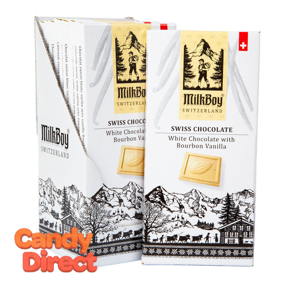 Milkboy White Chocolate With Bourbon Vanilla Swiss 3.5oz Bar - 10ct
