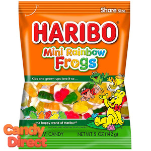 Rainbow Mini Frogs Haribo Gummi Candy 5oz Bag - 12ct