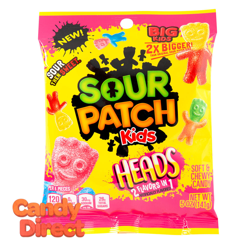 Sour Kids Heads Patch 5oz Peg Bag 12ct
