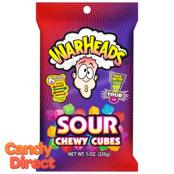 Warhead Sour Chewy Cubes Peg Bags 12ct