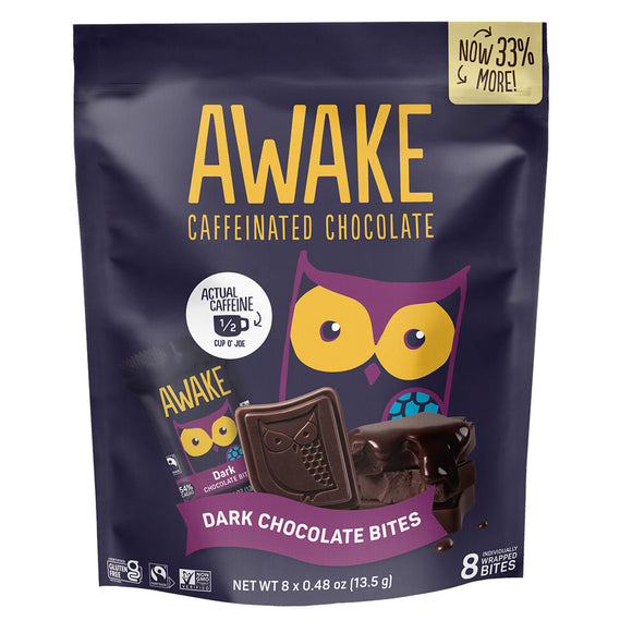 Awake Caffeinated Choc Dark Chocolate Bites - 10 Count – CandyDirect.com