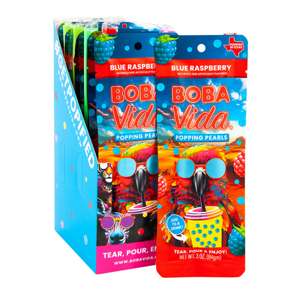 Bobavida Super Blue Raspberry Popping Boba Candy - 10 Count ...