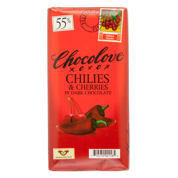 Chocolove Dark Chocolate Chilis and Cherries Bars - 12ct – CandyDirect.com