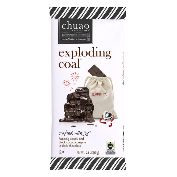 Chuao Chocolatier Exploding Coal Dark Chocolate Bar - 12 Count ...