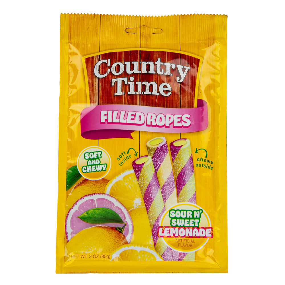 Country Time Sweet and Sour Lemonade Filled Rope Candy Peg Bag - 12 ...