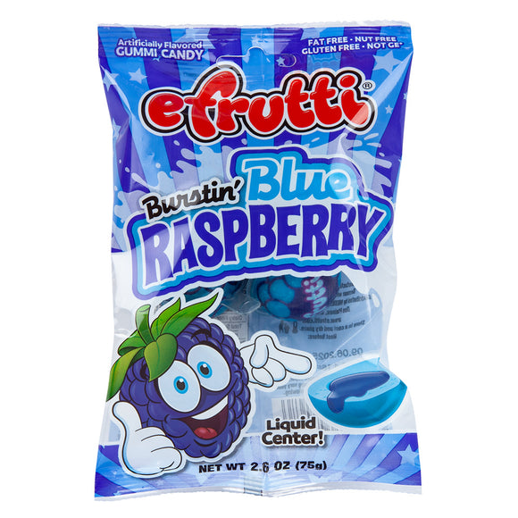 Amore Frutti Raspberry E.Frutti Blue Raspberry Burstin Gummy Candy Peg Bag - 12 Count ...