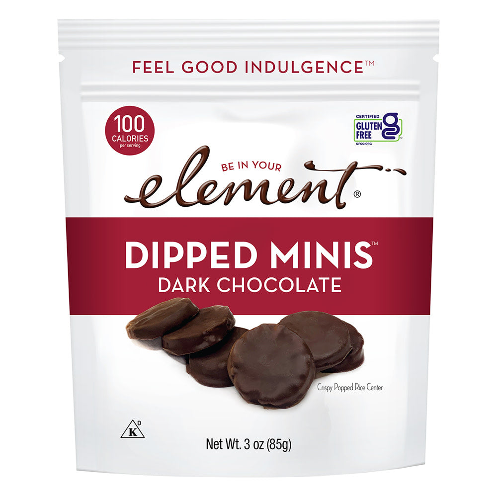 Element Dark Chocolate Dipped Mini Rice Cake Snacks - 8 Count Pouches ...