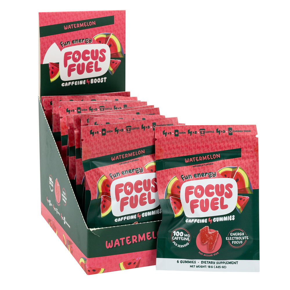 Focus Fuel Watermelon Gummy Candy Bags - 12 Count – CandyDirect.com