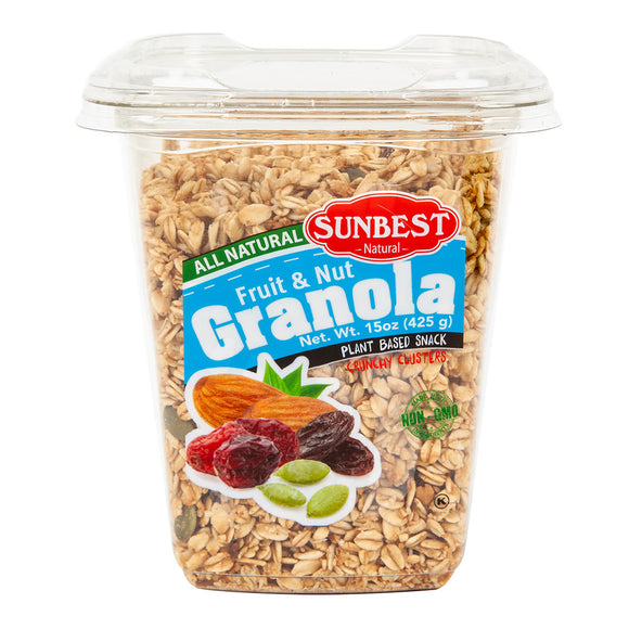 Sunbest Fruit and Nut All Natural Granola Tub - 12 Count – CandyDirect.com