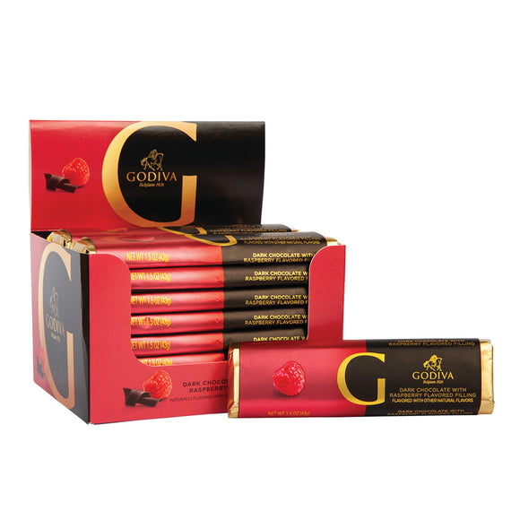 Godiva Raspberry Godiva Dark Chocolate Filled With Raspberry 1.5oz Bar - 24ct ...
