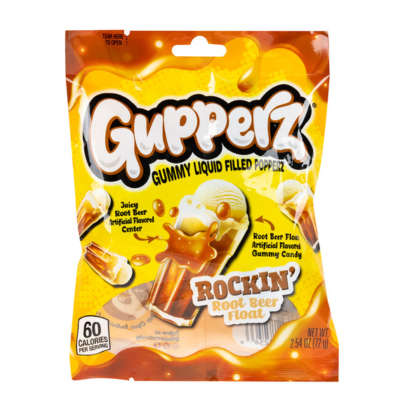 Float Candy Gupperz Rockin' Root Beer Float Liquid Filled Gummy Candy Peg Bag - 12 ...