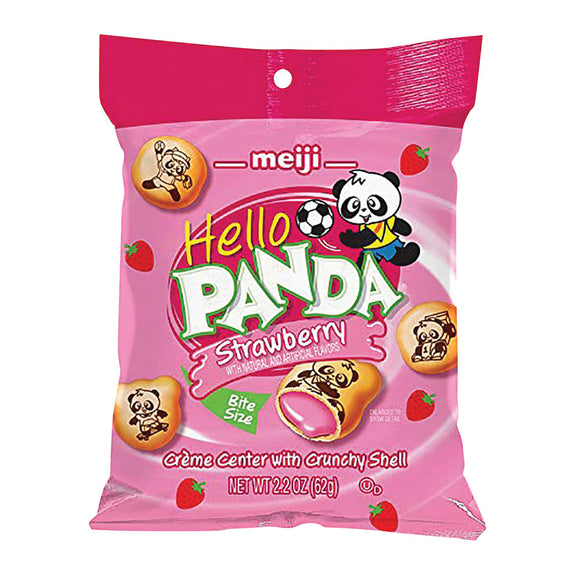 Hello Panda Strawberry Minis Cookies Peg Bag - 6 Count – CandyDirect.com