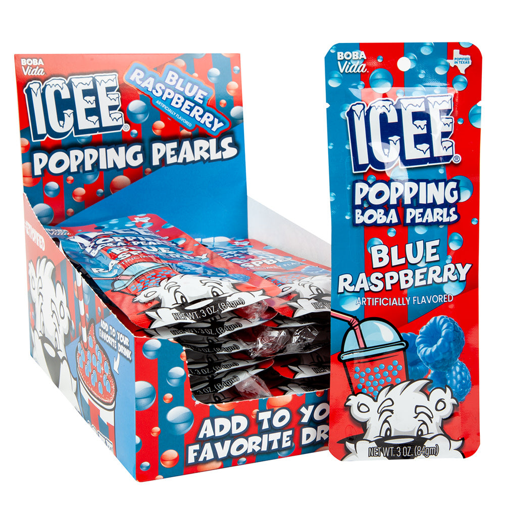Blue Raspberry Candy Rocks Pillows ICEE Blue Raspberry Popping Boba Pearls Candy - 12 Count โ CandyDirect.com