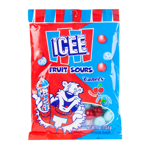 ICEE Cherry and Blue Raspberry Fruit Sours Candy Peg Bags - 12 Count ...