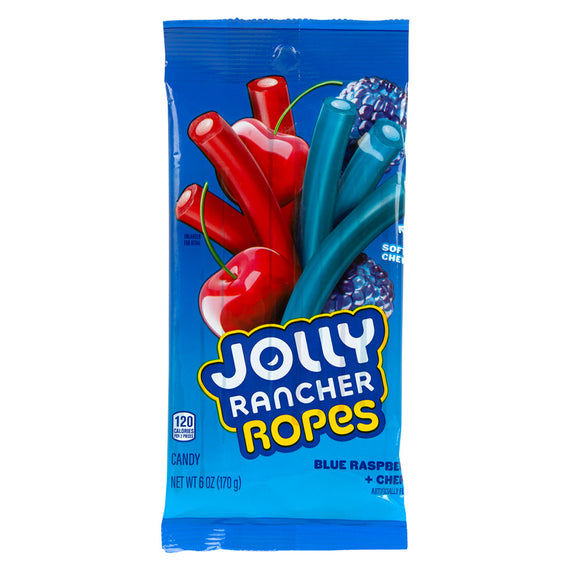 Jolly Rancher Blue Raspberry and Cherry Rope Candy Peg Bag - 12 Count ...