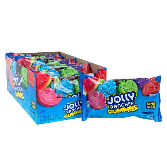 Jolly Rancher King Size Original Gummy Candy Bags - 12 Count ...