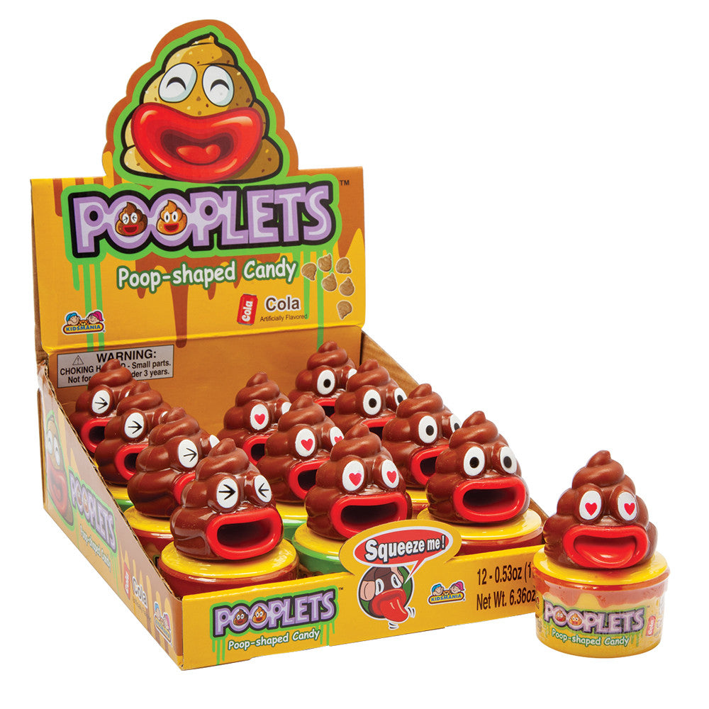Kidsmania Pooplets Poop Emoji Dextrose Hard Candy - 12 Count ...