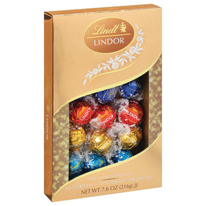 Lindt Lindor Assorted Chocolate Truffle Sampler Box - 8 Count ...