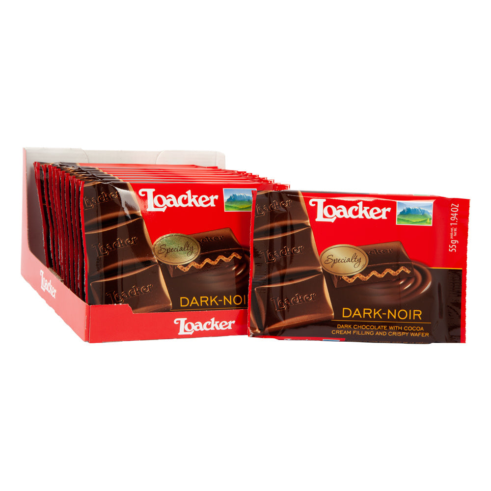 Loacker Dark Chocolate Cocoa Creme Wafer Candy Bars - 12 Count ...