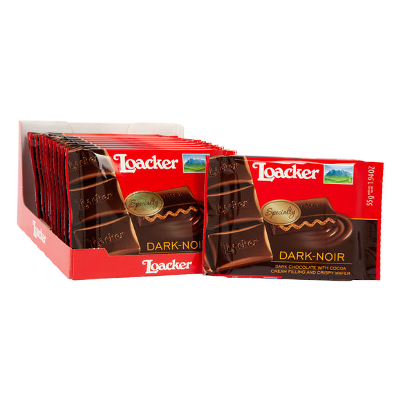 Loacker Dark Chocolate Cocoa Creme Wafer Candy Bars - 12 Count ...