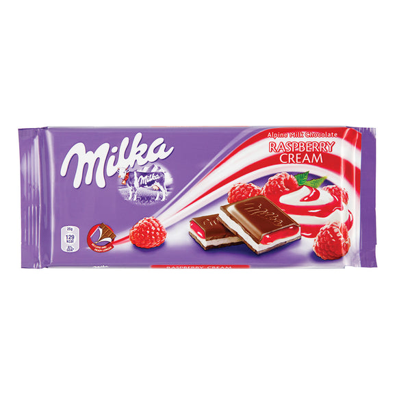 Milka Bars Raspberry Cream 3.5oz - 22ct – CandyDirect.com