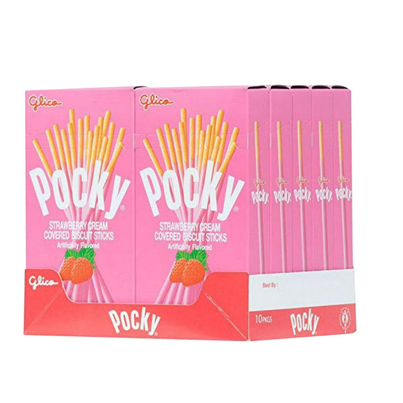 Pocky Strawberry Cookie Sticks Box - 20 Count – CandyDirect.com