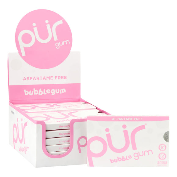PUR Bubble Gum 9 Pieces Pack - 12 Count – CandyDirect.com