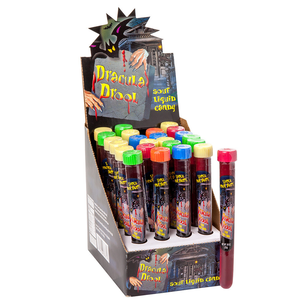 Squire Boone Sour Cherry Dracula Drool Liquid Candy Test Tubes - 24 ...