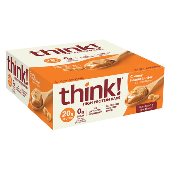 Think! Creamy Peanut Butter Protein Bars - 10 Count 2.1 OZ ...