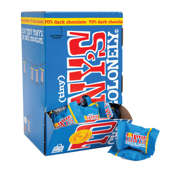 Tiny Candy Tony's Chocolonely Dark Chocolate Tiny Candy Bars - 100 Count ...