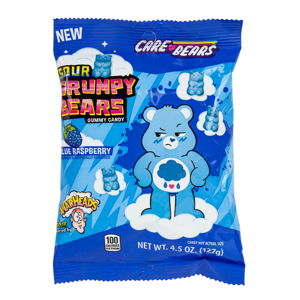 Warheads Care Bears Sour Blue Raspberry Grumpy Bears Gummy Candy Peg ...