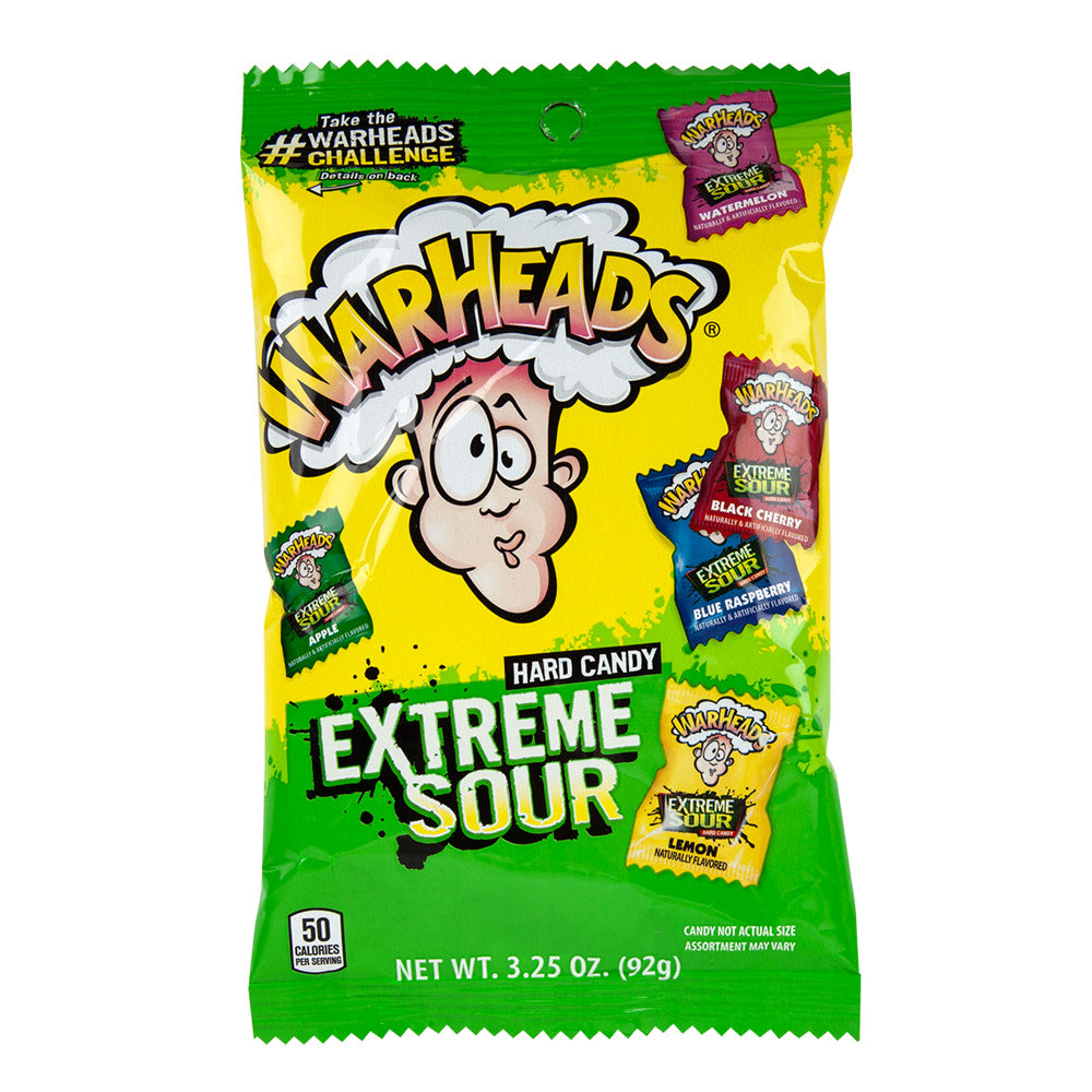 Warheads Extreme Sour Hard Candy Peg Bag - 8 Count – CandyDirect.com