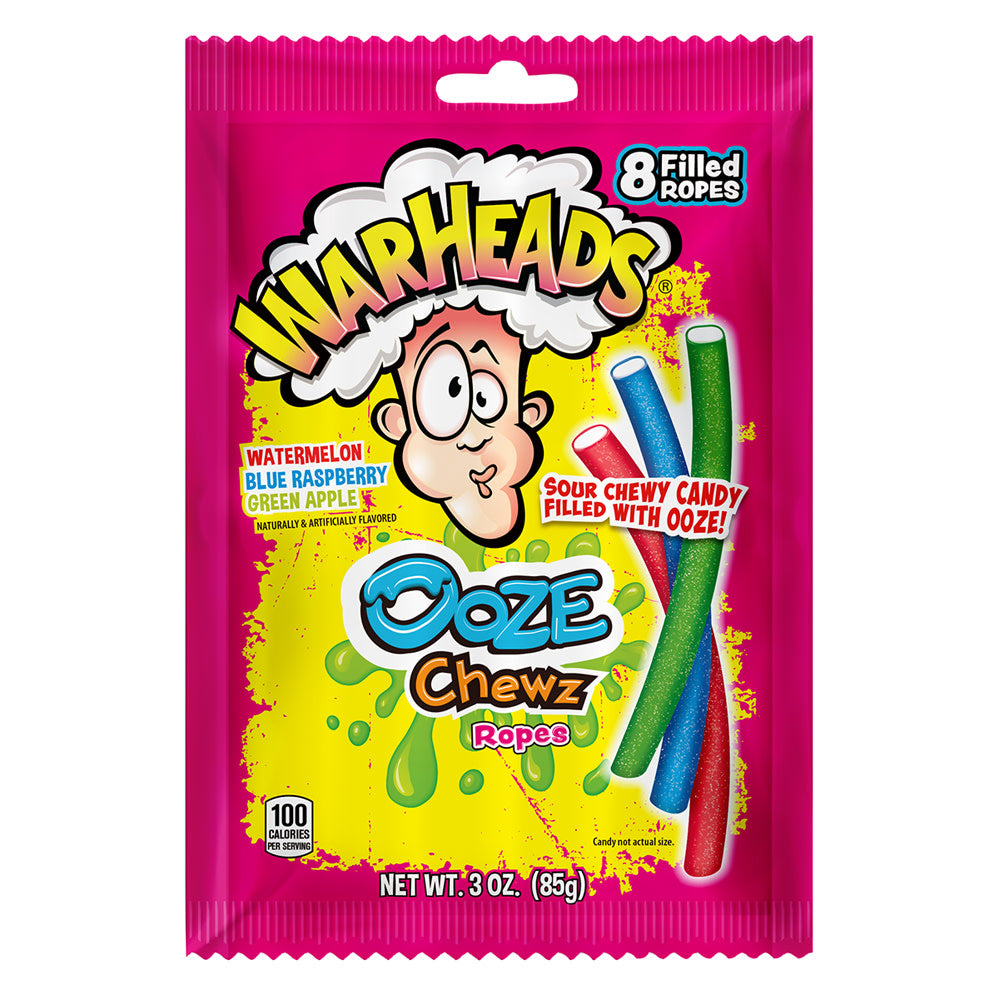 Warheads Ooze Chewz Ropes Chewy Candy Peg Bag - 12 Count – CandyDirect.com