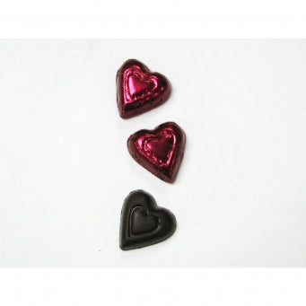 Cabernet Colored Dark Chocolate Hearts - Foil Wrapped 5lb Bag