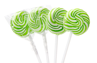 Squiggly Pops Green & White Lollipops - 48ct
