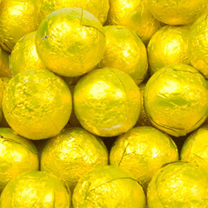 Yellow Milk Chocolate Balls - Foil 10lb